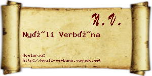 Nyúli Verbéna névjegykártya